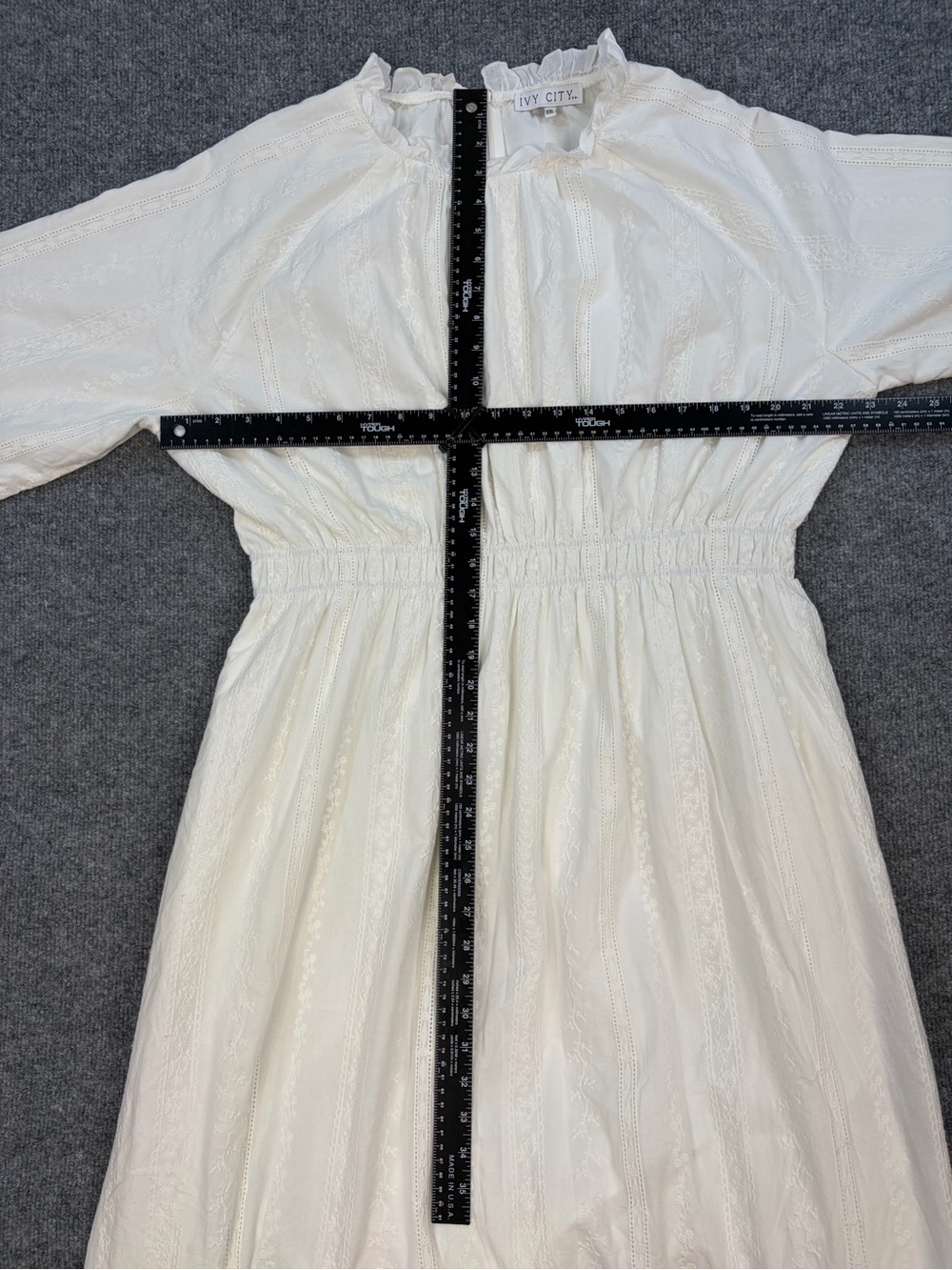 Ivy City Co White Embroidered Prairie Maxi Dress Cottagecore Victorian XXL - Picture 11 of 14